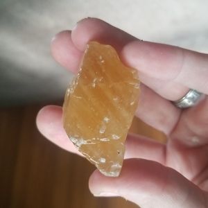 Honey Calcite Crystal Palm Stone or Free standing Stone